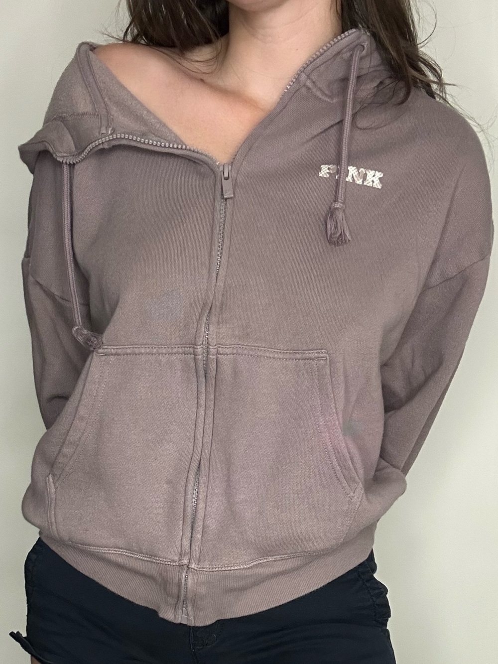 PINK Victoria's Secret Mauve Zip-Up Hoodie